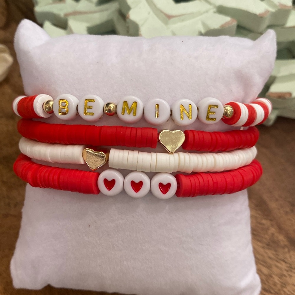 Be Mine Beaded Bracelet Stack